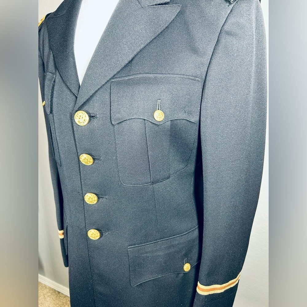 United States Army Navy Blue Officers Jacket Size L Military Urban Uniform - Picture 3 of 14